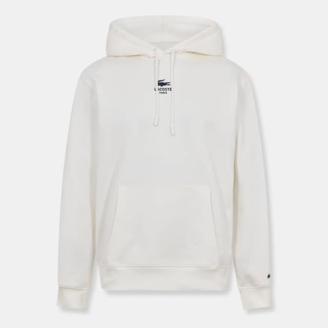 Lacoste Mens CentrLogo Pull Over Hoodie White 70V male S