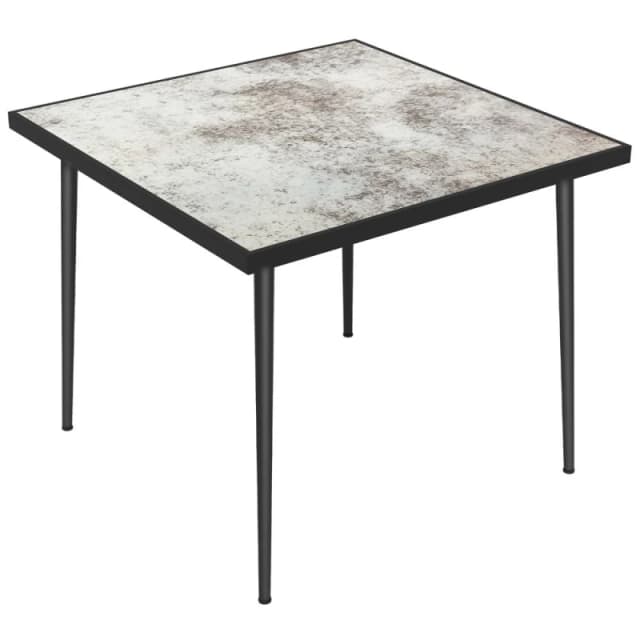 Outsunny Square Dining Table w/ Marble Effect Top - Grey 84G-346V00GY