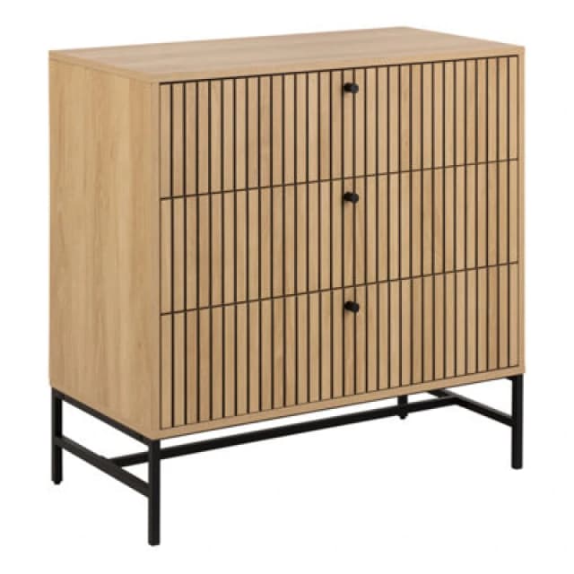 Furniture To Go Albany Chest Of 3 Drawers In Oak/black Legs