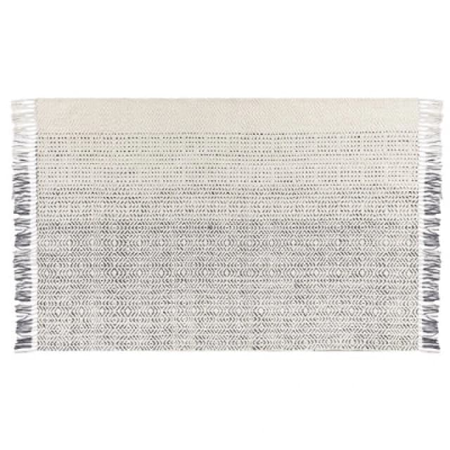 Beliani Rug Omerli White 140 X 200 Cm Wool