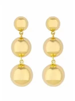 Jon Richard Recycled Gold Plated Polished Orb Earrings, Gold, Women