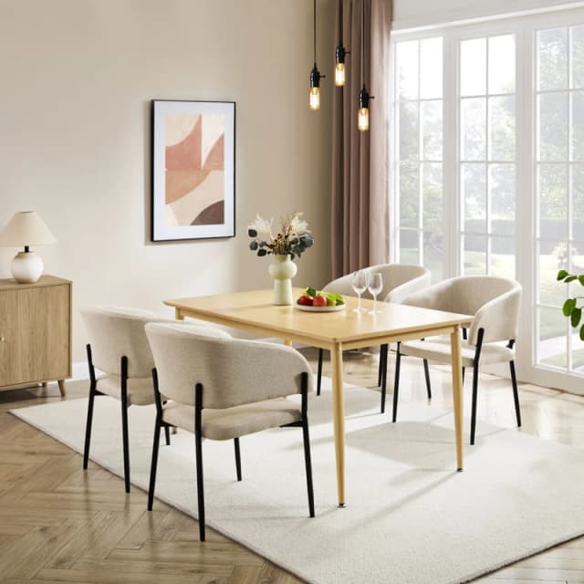 VonHaus Spinningfield Dining Table - 6 Seater Table Brown unisex One Size
