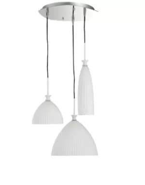 SWING 3 Light Cluster Pendant Ceiling Light White 46x27cm