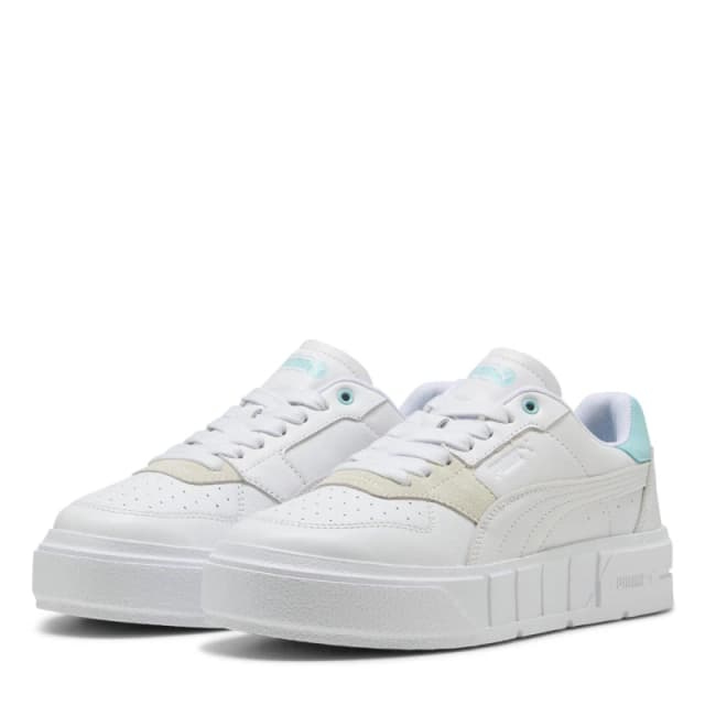 Puma Womens Cali Crt Match Low-Top Trainers White/Blue female 3 (35.5)