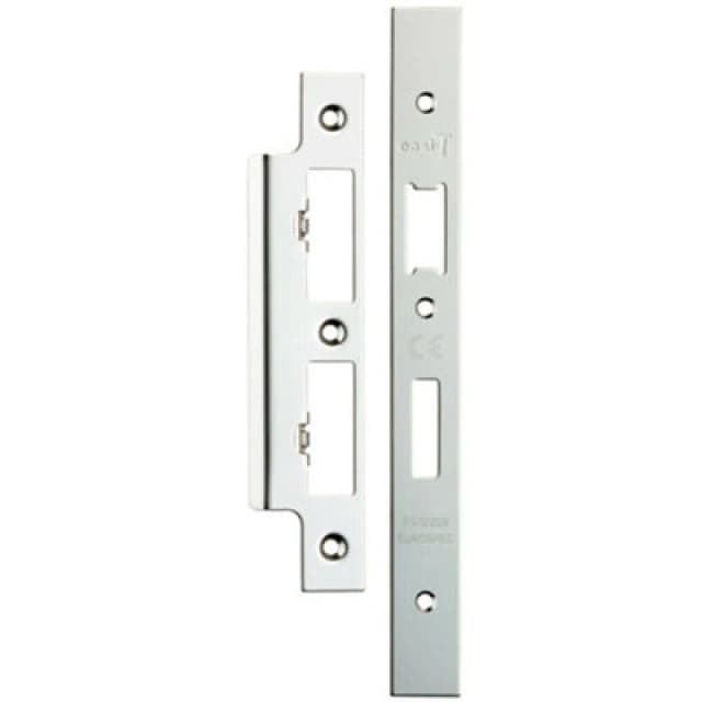 Loops Forend Strike & Fixing Pack For DIN Euro Sash & Bathroom Lock Bright Steel Metallics