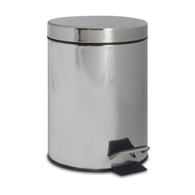 Harbour Housewares Bathroom Pedal Bin - 3L - Chrome - Round Stainless Steel Slim Rubbish Dustbin Lid And Inner Liner Bucket