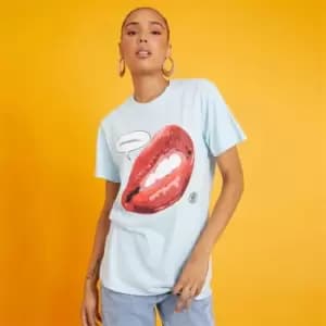 I Saw It First D13ego Grr Lip Oversized T-Shirt - Blue