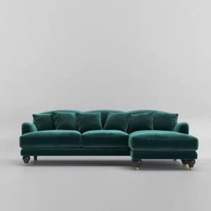 Swoon Holton Velvet Corner Sofa - Right Hand Side - Corner Sofa - King Fisher