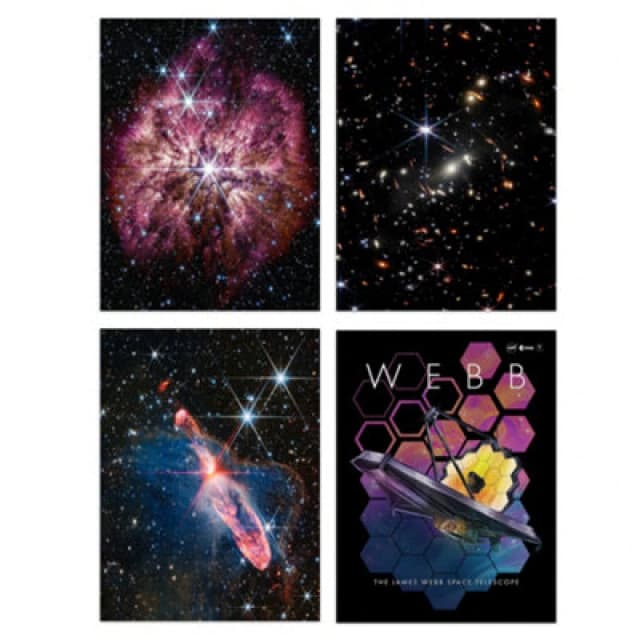 Artery8 Wall Art Print Set Of 4 Nasa James Webb Telescope Deep Field Image Galaxies Prelude To Supernova Actively Forming Stars
