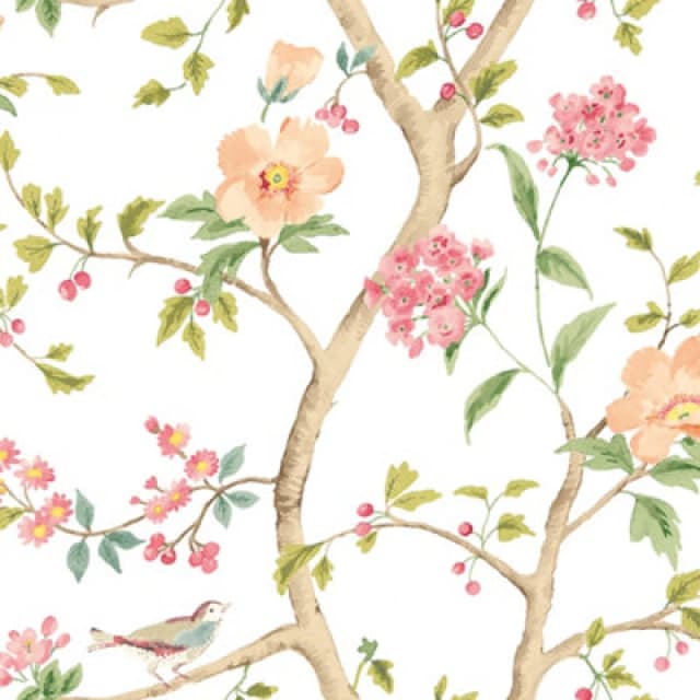 Hoopla Walls Bird Song - Coral Mix 10M Wallpaper