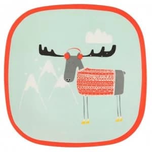 Linea Linea Kids Melamine Square Christmas Plate - Blue