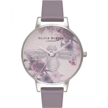 Embroidered Dial Grey Silver & London Grey Watch