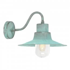 1 Light Outdoor Fisherman Dome Wall Light Verdigris IP44, E27
