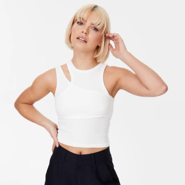 Jack Wills Asymmetric Layered Tank - White White 6