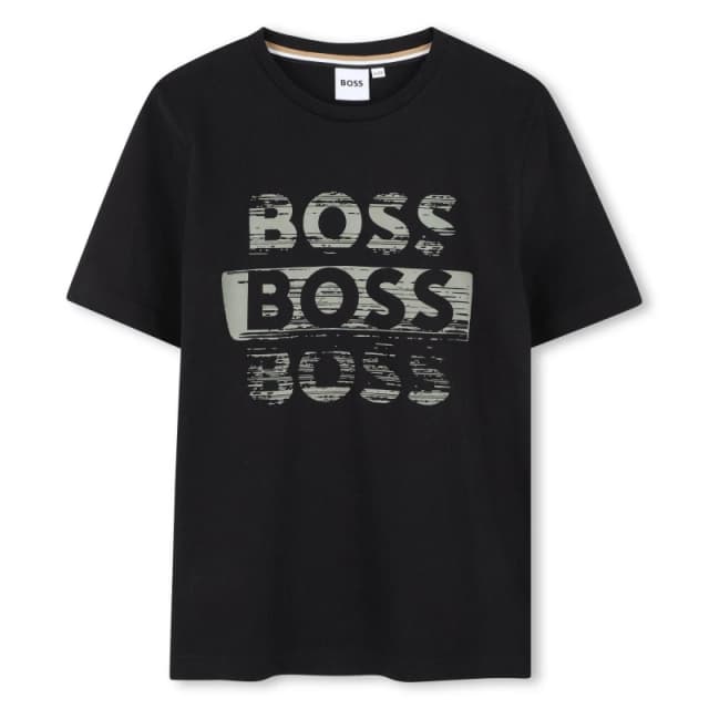 Boss Kids Fancy Logo T-Shirt, Logo Design Black male 6Y