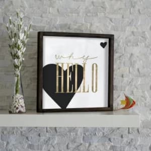 KZM207 Brown Black White Yellow Decorative Framed MDF Painting