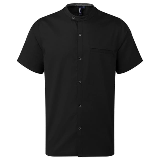 Premier Premier Men Recyclight Short-Sleeved Chef Shirt in Black Size: X-Small Black XS Male 5063425960392