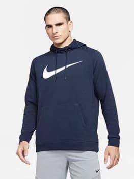 Nike Training Dry Fleece Overhead Hoody - Navy, Size S, Men