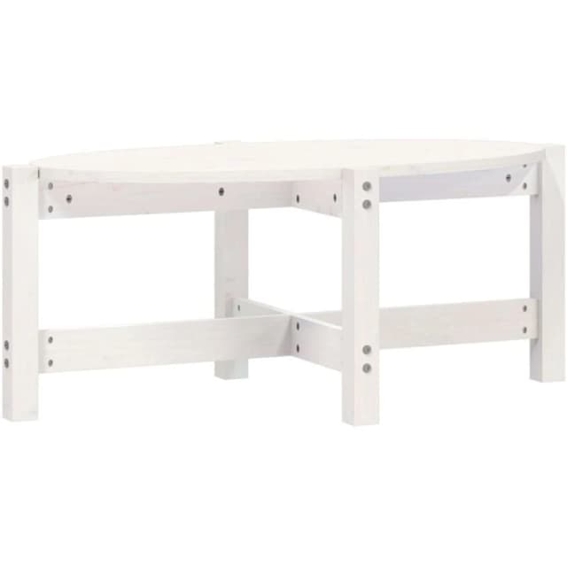 Vidaxl Coffee Table White 87X48X35cm Solid Wood Pine, White 822323
