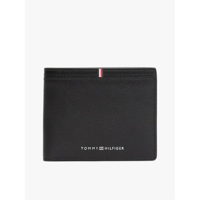 Tommy Hilfiger Mens Corp Leather Bifold Wallet Black male One Size