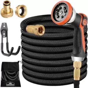 Garden hose flexible 15m Black