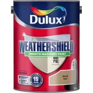 Weathershield Smooth Masonry Paint, 5L, Muted Gold