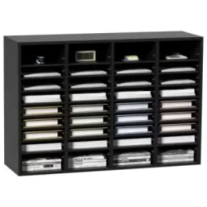VEVOR Wood Literature Organizer Adjustable File Sorter 36 Compartments Black