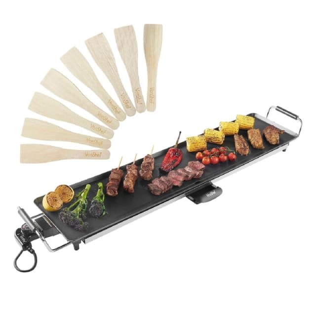 VonShef XXL Electric Teppanyaki Grill in Black Unisex
