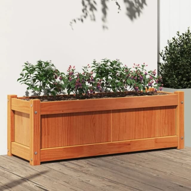 vidaXL Garden Planter Wax Brown 90x31x31cm Solid Wood Pine, Brown 837453