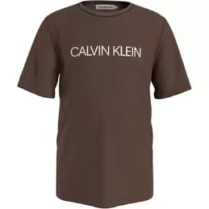 Calvin Klein Boys Institution T Shirt - Brown