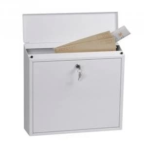 Phoenix Casa Top Loading Mail Box MB0111KW in White with Key Lock