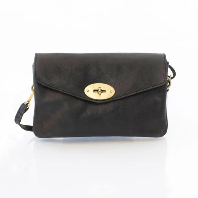 PRIMEHIDE 'Columbia' Leather Ladies Clutch Bag Black