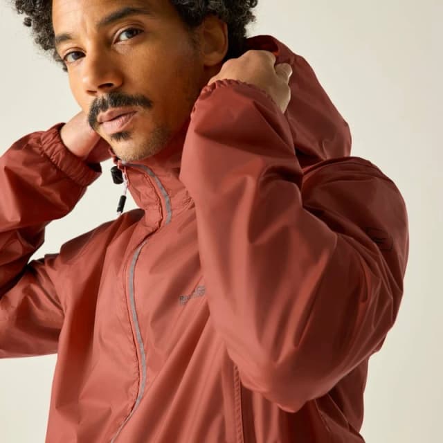 Regatta Mens Lyle IV Waterproof Packaway Jacket in Terracotta Size: 2XL Terracotta Male 2XL