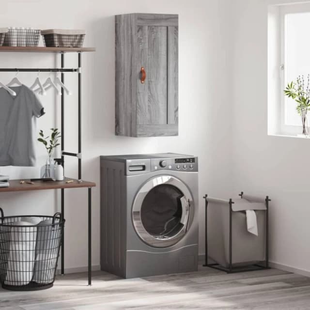 VIDAXL Wall Mounted Cabinet Grey Sonoma 34.5x34x90cm Engineered Wood Vidaxl 8720845950675