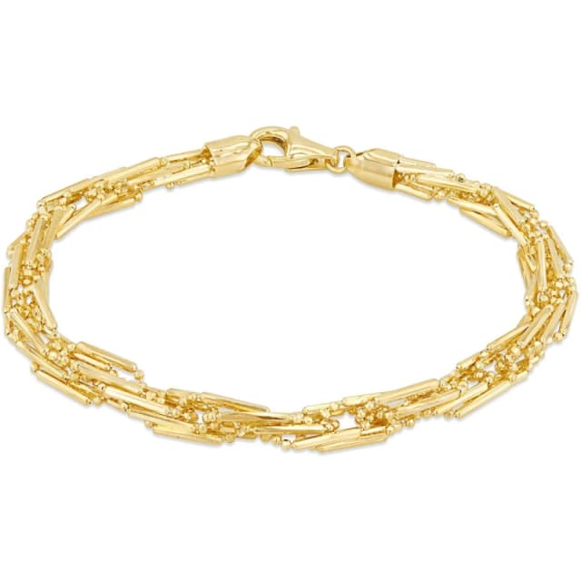 Be You 9ct Gold Diamond Cut Prince of Wales Ball Bracelet Yellow Gold female 7.5in