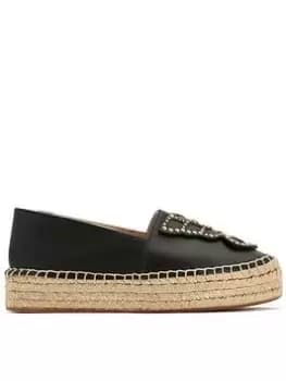 Sophia Webster Butterfly Espadrille Platform Flats - Black