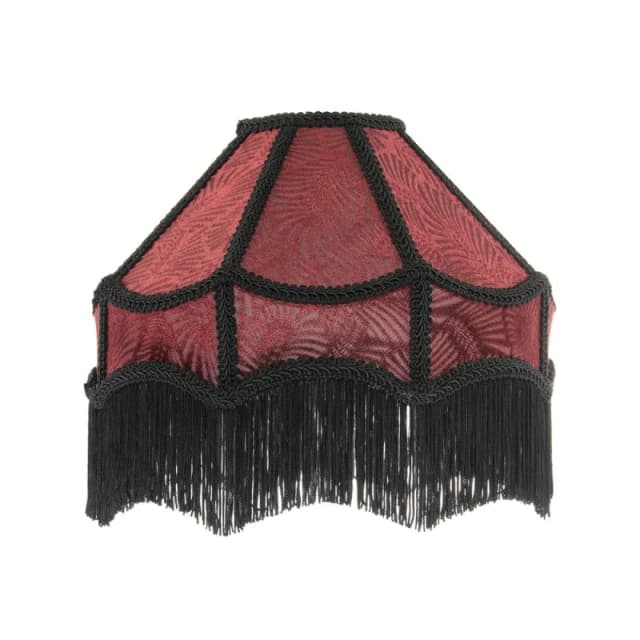 Happy Homewares Vintage Victorian Style Lamp Shade in Burgundy with Black Tassels Size: 12" Burgundy Unisex 12"