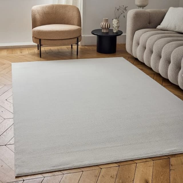 THE RUGS Carmel Modern Area Rugs & Runners Striped Design Soft Pile in Cream Size: 80cm x 150cm Cream Unisex 80cm x 150 cm