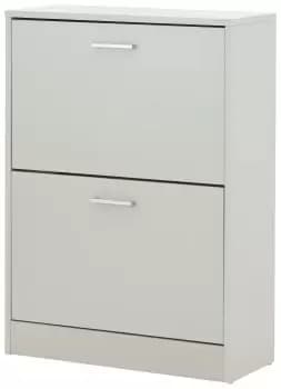 GFW Stirling 2 Tier Shoe Cabinet - Grey