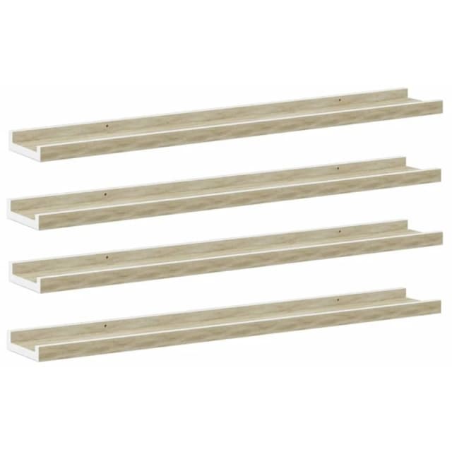 VIDAXL Vidaxl - Wall Shelves 4 pcs White and Sonoma Oak 80x9x3cm 8720286417973