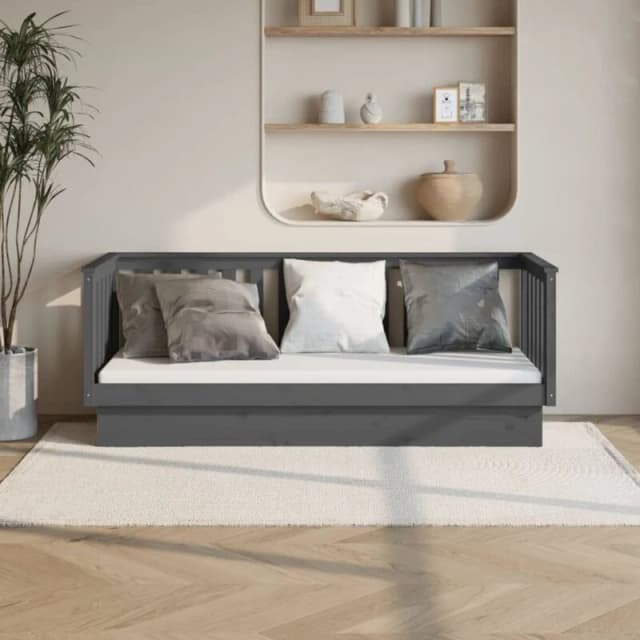 Vidaxl Day Bed Grey 75X190 Cm Solid Wood Pine, Grey 821576