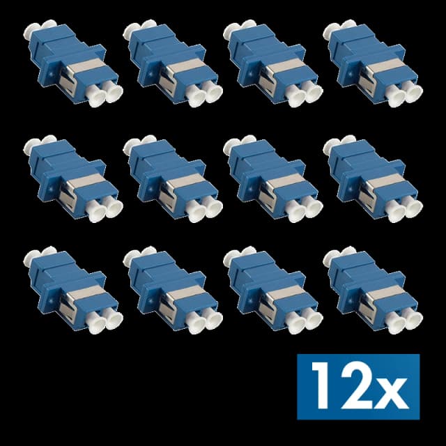 LogiLink Fiber Adapter LC Duplex. 12 pieces. with flange. blue