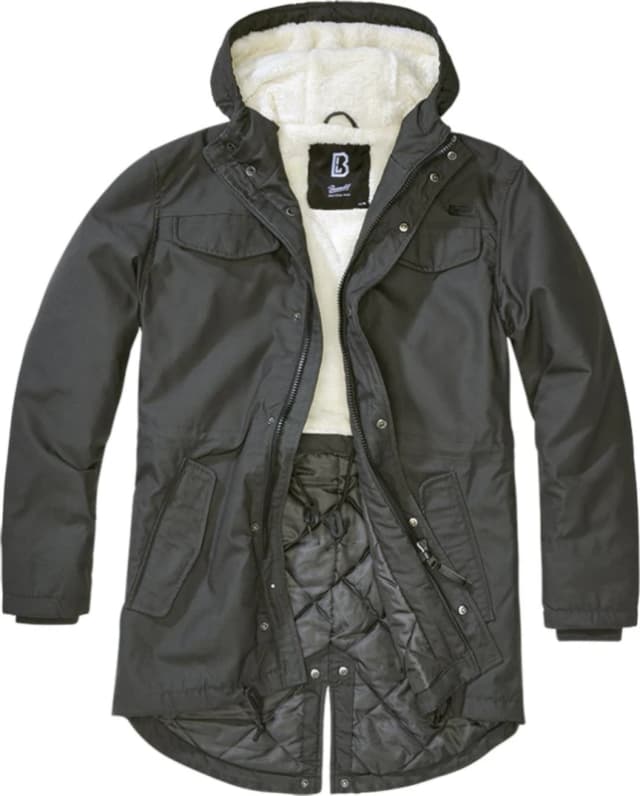Brandit Marsh Lake Jacket, black-grey, Size S for Men