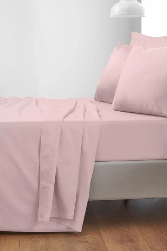 Bianca '400 Thread Count Cotton Sateen' Flat Sheet in Pink Size: Super King Flat Pink Unisex Super King Flat