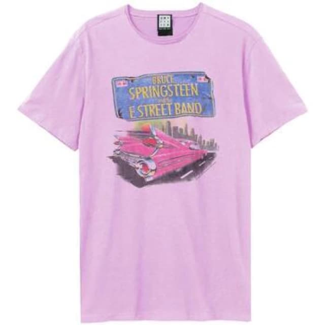 Amplified Amplified Men Pink Cadi Bruce Springsteen T-Shirt Size: Medium Pink M Male 5063527792112