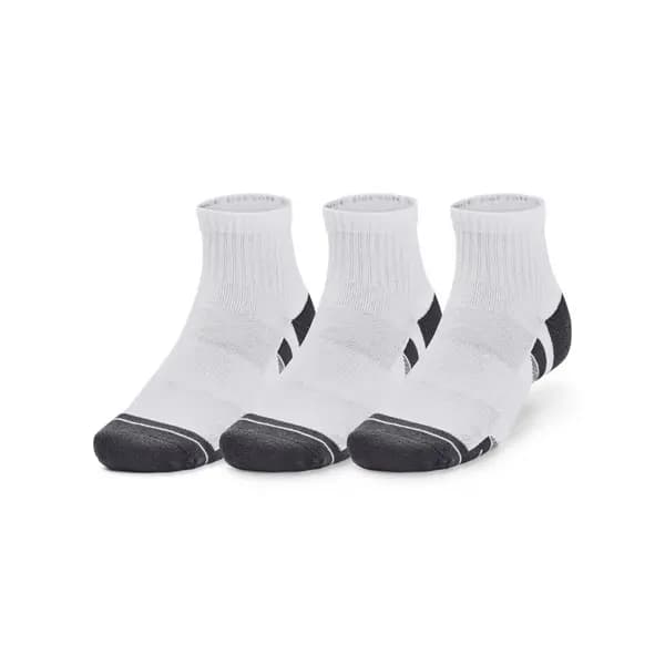 Under Armour Mens Performance Cotton 3 Pack Quarter Socks M- UK Size 3-7.5 White Pitch Gray 1379528-100-M