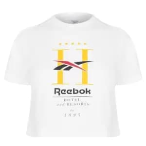 Reebok Hotel Cropped T Shirt Womens - White