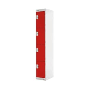 Four Compartment Locker D300mm Red Door MC00023