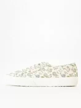 SUPERGA White Flower Print Plimsolls - Floral Print, Multi, Size 5, Women