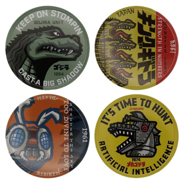 Godzilla Godzilla Set of 4 Printed Coasters Multi unisex